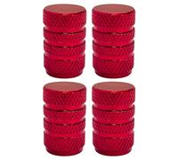 cyclingcolors 4X Tapas Tapones de Válvula metálico de Aluminio Schrader neumático Bicicleta Moto Coche Quad Patinete, Rojo