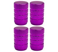 cyclingcolors 4X Tapas Tapones de Válvula metálico de Aluminio Schrader neumático Bicicleta Moto Coche Quad Patinete, Violeta