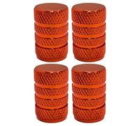 cyclingcolors 4X Tapas Tapones de Válvula metálico de Aluminio Schrader neumático Bicicleta Moto Coche Quad Patinete, Naranja