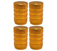 cyclingcolors 4X Tapas Tapones de Válvula metálico de Aluminio Schrader neumático Bicicleta Moto Coche Quad Patinete, Dorado