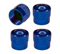 cyclingcolors 4X Tapones de Válvula de Rueda Neumáticos Coche Moto Bicicleta Schrader Aluminium, Azul