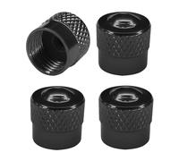 cyclingcolors 4X Tapones de Válvula de Rueda Neumáticos Coche Moto Bicicleta Schrader Aluminium, Negro