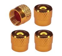 cyclingcolors 4X Tapones de Válvula de Rueda Neumáticos Coche Moto Bicicleta Schrader Aluminium, Oro