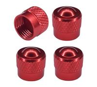 cyclingcolors 4X Tapones de Válvula de Rueda Neumáticos Coche Moto Bicicleta Schrader Aluminium, Rojo