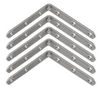 cyclingcolors 5x Escuadra de fijación, acero con nervio, 150 x 150 mm, ángulo 90 grados, acabado metálico, refuerzo universal fiable