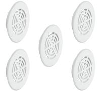 cyclingcolors 5x Rejilla de ventilación redonda 35 mm Diámetro total 50 mm de plástico Orificio Gabinete Armario Cocina, Blanco