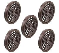 cyclingcolors 5x Rejilla de ventilación redonda 43 mm Diámetro total 48 mm de plástico Orificio Gabinete Armario Cocina, Marrón oscuro