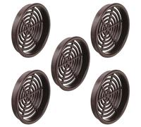cyclingcolors 5x Rejilla de ventilación redonda 60 mm Diámetro total 65 mm de plástico Orificio Gabinete Armario Cocina, Marrón oscuro