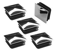 cyclingcolors 5x Tapones Tapas de Tubo Insertos Cuadrado Tapón Cromo Brillante Plata Plástico (30x30mm)
