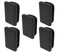 cyclingcolors 5X Tapones Tapas de Tubo Insertos Rectangular Negro Plástico Sillas Muebles, 50,8x25,4mm