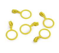 cyclingcolors 5x Tirador de Cremallera Anillo Tamaño N°3 de Metal Cursor Kit de Reparación Reemplazo Ropa Vaqueros Maleta Equipaje, amarillo