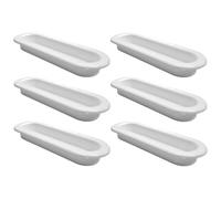 cyclingcolors 6x Tirador empotrable 31 x 88 mm plástico para armario cocina cajón y muebles del hogar, blanco