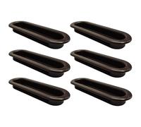cyclingcolors 6x Tirador empotrable 31 x 88 mm plástico para armario cocina cajón y muebles del hogar, marrón oscuro
