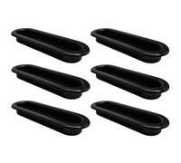 cyclingcolors 6x Tirador empotrable 31 x 88 mm plástico para armario cocina cajón y muebles del hogar, negro