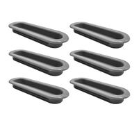 cyclingcolors 6x Tirador empotrable 31 x 88 mm plástico para armario cocina cajón y muebles del hogar, gris