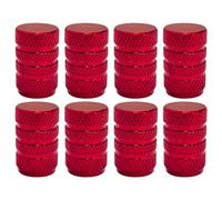 cyclingcolors 8X Tapas Tapones de Válvula metálico de Aluminio Schrader neumático Bicicleta Moto Coche Quad Patinete, Rojo