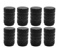 cyclingcolors 8X Tapas Tapones de Válvula metálico de Aluminio Schrader neumático Bicicleta Moto Coche Quad Patinete, Negro