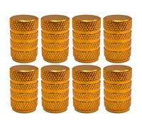 cyclingcolors 8X Tapas Tapones de Válvula metálico de Aluminio Schrader neumático Bicicleta Moto Coche Quad Patinete, Dorado