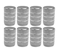 cyclingcolors 8X Tapas Tapones de Válvula metálico de Aluminio Schrader neumático Bicicleta Moto Coche Quad Patinete, Plata