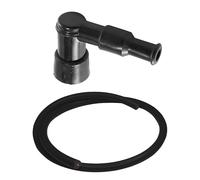 cyclingcolors Cable de Bujía 7mm x 1m con Pipa de Bujía Tapa Conector Capuchon Cable para Moto Ciclomotore Cortacésped Tractor Desbrozadora motosierra, Negro