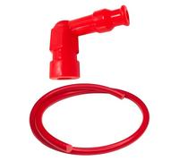 cyclingcolors Cable de Bujía 7mm x 1m con Pipa de Bujía Tapa Conector Capuchon Cable para Moto Ciclomotore Cortacésped Tractor Desbrozadora motosierra, Rojo