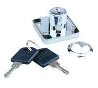 cyclingcolors Cerradura de cajón combinada + contraparte de metal cromado + llave + roseta, mueble