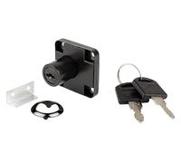 cyclingcolors Cerradura de cajón combinada + contraparte de metal negro + roseta + llave, mueble