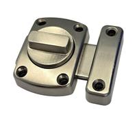 cyclingcolors Cerradura Giratoria para puerta interior con tornillos 55 mm cierre de seguridad metálico baño dormitorio aseo mueble armario gabinete, plata