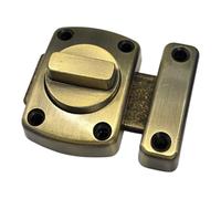 cyclingcolors Cerradura Giratoria para puerta interior con tornillos 55 mm cierre de seguridad metálico baño dormitorio aseo mueble armario gabinete, latón