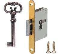 cyclingcolors Cerradura para insertar 20 mm para armario con llave antigua mueble cajón puerta, derecha