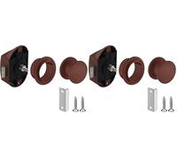 cyclingcolors Cerradura Push lock para armario 25mm Botón Pulsador mueble autocaravana camper cajón puerta, marrón oscuro (Paquete de 2)