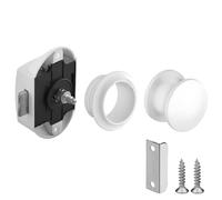 cyclingcolors Cerradura Push lock para armario 25mm Botón Pulsador mueble autocaravana camper cajón puerta, blanco