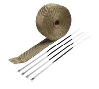 cyclingcolors Cinta Anticalorica Escape Moto Aislante de Fibra Termica Deflectores de calor para escape 25mm x 10m, titanio dorado