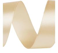 cyclingcolors Cinta de raso de poliéster - 25 mm x 22 m - Para regalos, envoltorios, decoración, cumpleaños, tartas, costura y floristería - crema claro