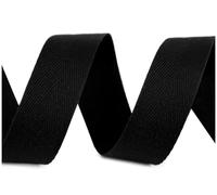 cyclingcolors cinta de sarga de algodón en espiga ancho 25mm x longitud 45m, negro