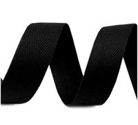 cyclingcolors cinta de sarga de algodón en espiga ancho 30mm x longitud 45m, negro