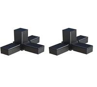 cyclingcolors CONECTOR PARA TUBO CUADRADO 20x20 25x25 30x30 20mm 25mm 30mm Plástico ángulo recto soporte estantes negro (X (20mm)) (Paquete de 2)