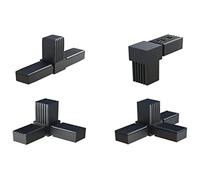 cyclingcolors CONECTOR PARA TUBO CUADRADO 20x20 25x25 30x30 20mm 25mm 30mm Plástico ángulo recto soporte estantes negro (L (20mm))