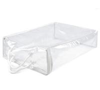 cyclingcolors Funda de ropa protectora de plástico transparente para prendas, caja de almacenamiento grande con cremallera y asa de transporte, 34,5x42x10cm