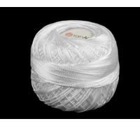 cyclingcolors Hilo de crochet brillante de microfibra, longitud 250 m, para bordar, tejer, tejer, joyería, color blanco