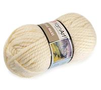 cyclingcolors Hilo de tejer acrílico, ovillo de lana para tejer suéter, chaleco, calcetín, bufanda, gorro, crochet, 250 g, largo 105 m, color crema claro