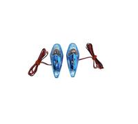 cyclingcolors Intermitentes adhesivo clip-on indicadora luz moto ciclomotore scooter, azul con bombilla naranja (L 62mm / H 23mm / L 18mm)