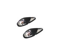 cyclingcolors Intermitentes adhesivo clip-on indicadora luz moto ciclomotore scooter, carbono con bombilla naranja (L 62mm / H 23mm / L 18mm)