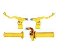 cyclingcolors Kit Puños Moto Ciclomotor Scooter con Acelerador y Manetas Izquierda Derecha - Manillar 22 mm - Revestimientos de Goma Antideslizante - Diseño Racing, amarillo