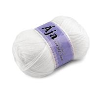 cyclingcolors Ovillo de hilo acrílico de 217 m y 50 g para tejer a crochet, para suéter, chaleco, bufanda y gorro, color blanco.