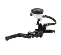 cyclingcolors Palanca de cilindro maestro de freno para motocicleta, scooter, ciclomotor, depósito delantero universal de 45 mm, aluminio derecho, negro, carrera ajustable en 6 posiciones