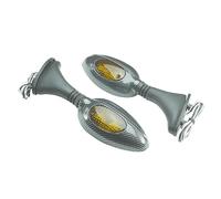 cyclingcolors Par de espejos retrovisores universales para motocicletas/scooters italianas con soporte de carenado de fibra de carbono e intermitentes.