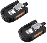 cyclingcolors Par de Pedales de Bicicleta Plegables de Aluminio con reposapiés, 112 x 70 mm 9/16"