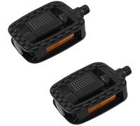 cyclingcolors Par de Pedales de Bicicleta Urbana/híbrida Negros con Reflector Naranja, cómodos y Antideslizantes.