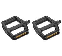 cyclingcolors Par de Pedales Negros para Bicicleta de montaña BMX Freeride, 111 x 105 x 26 mm, con Reflector Naranja, Eje de 9/16" x 14 mm